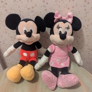 Disney Mickey and Minnie Mouse stuffed animal stuffy plush Flaws